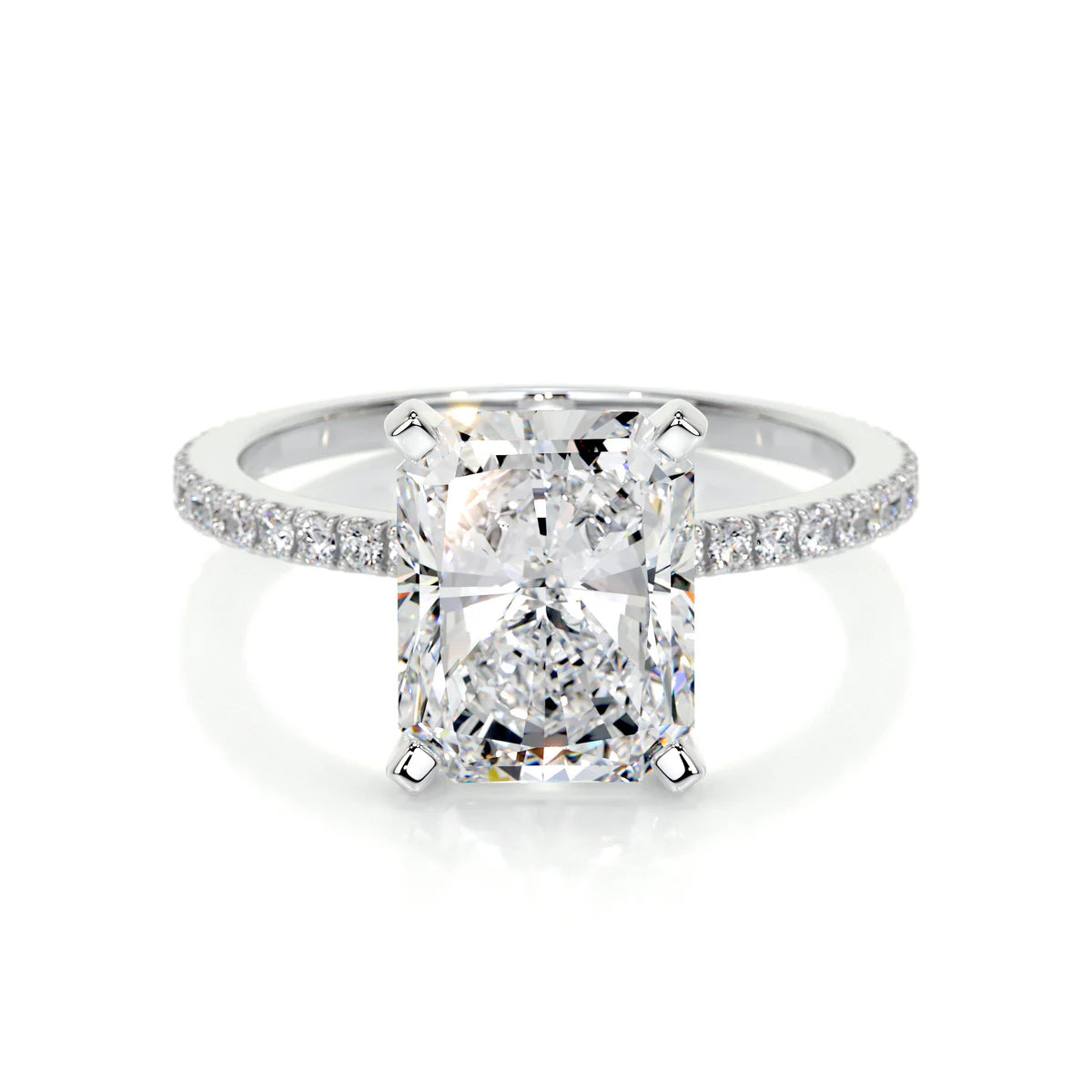 Lab Grown 3.5 Carat Diamond Radiant Cut Ring