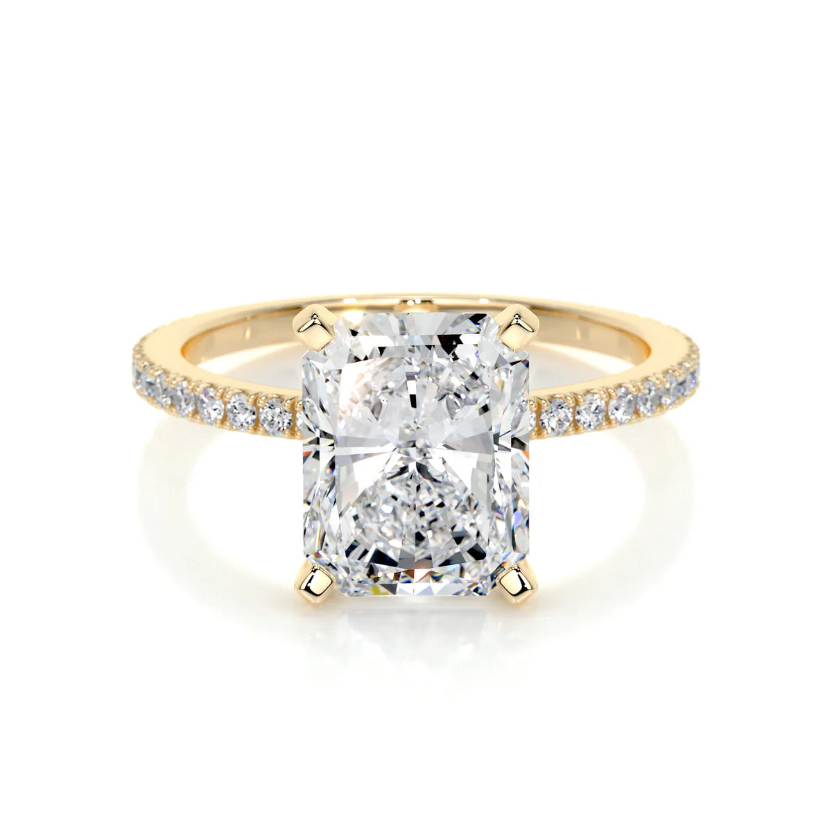 Lab Grown 3.5 Carat Diamond Radiant Cut Ring