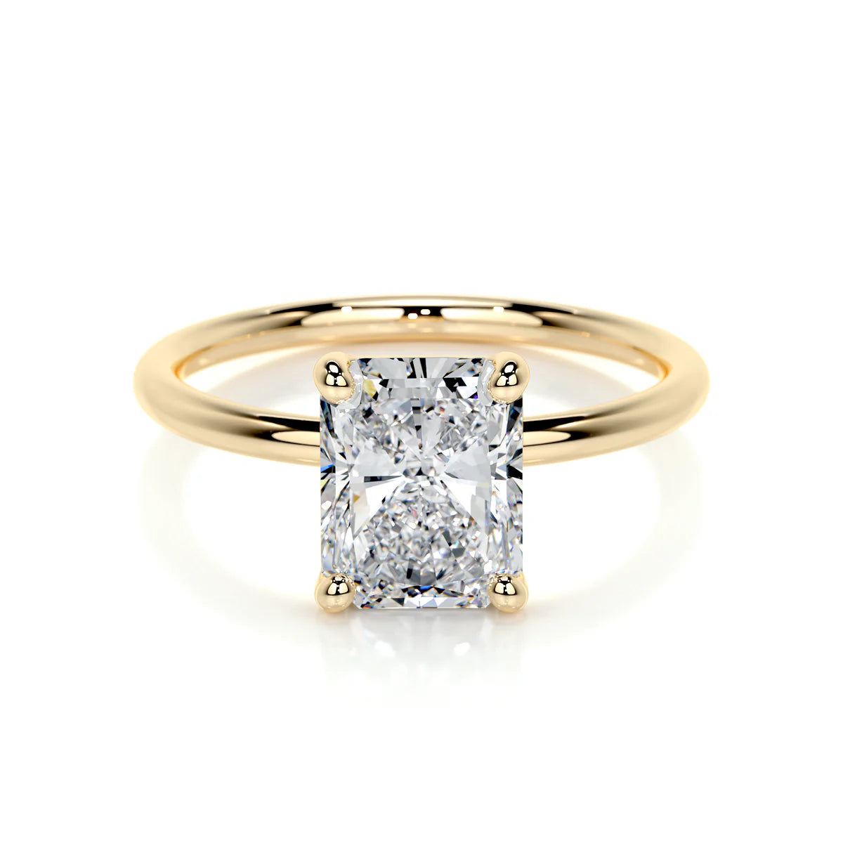 Lab Grown Solitaire 2 carat Diamond Elongated Radiant Ring