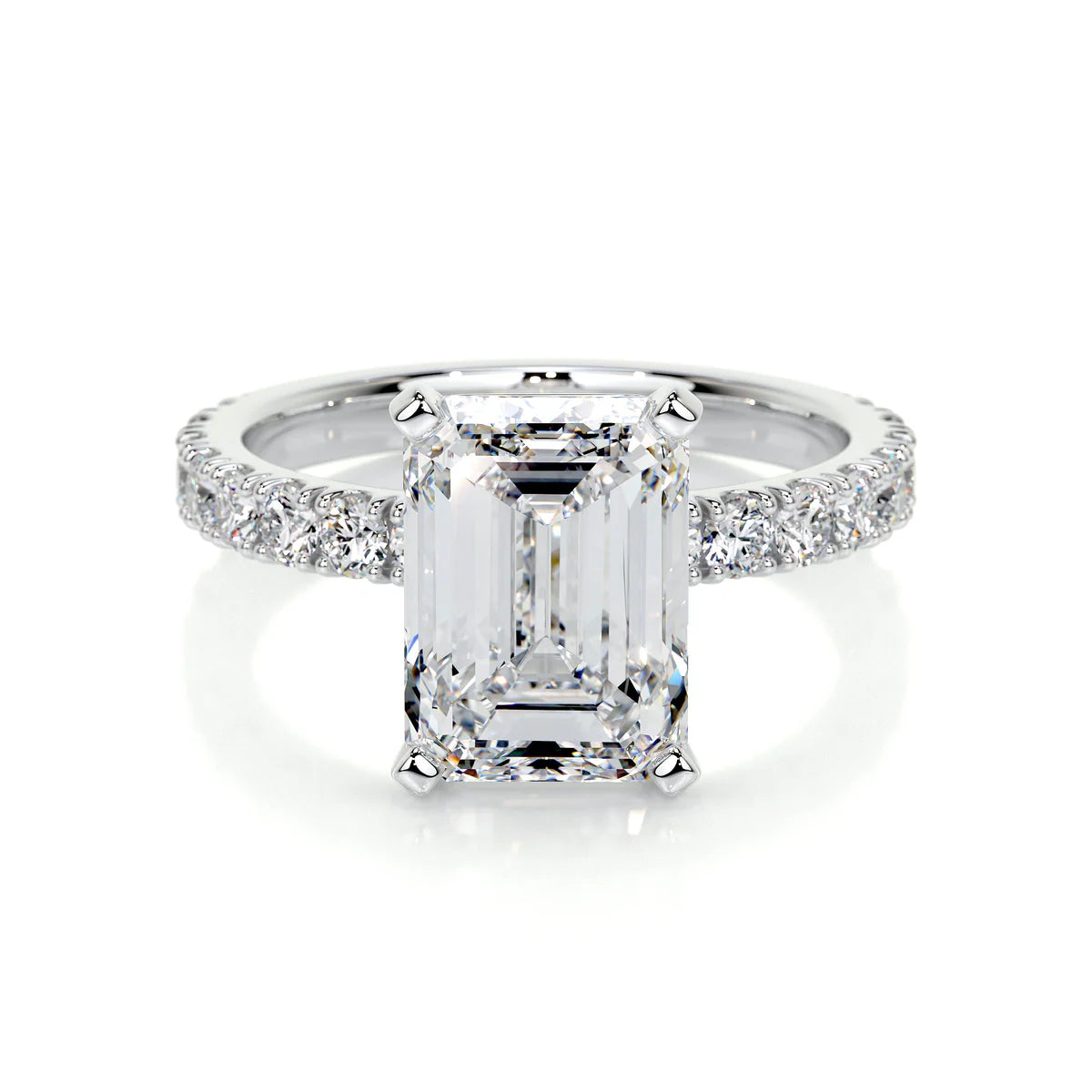 Lab Grown 3.5 Carat Diamond Emerald Cut Ring