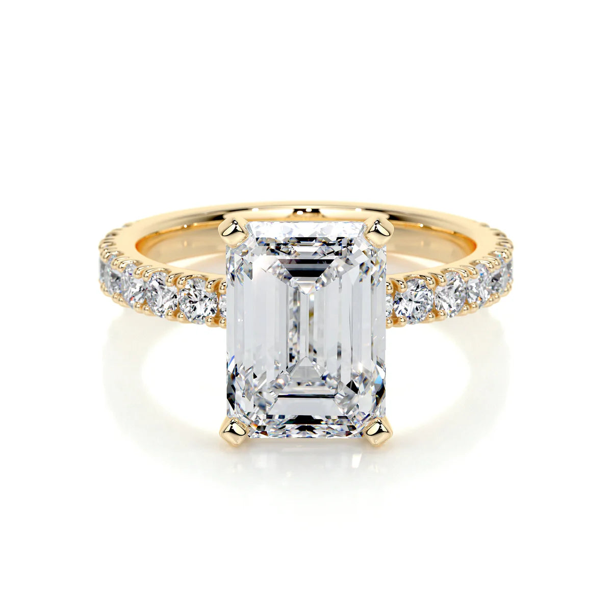 Lab Grown 3.5 Carat Diamond Emerald Cut Ring