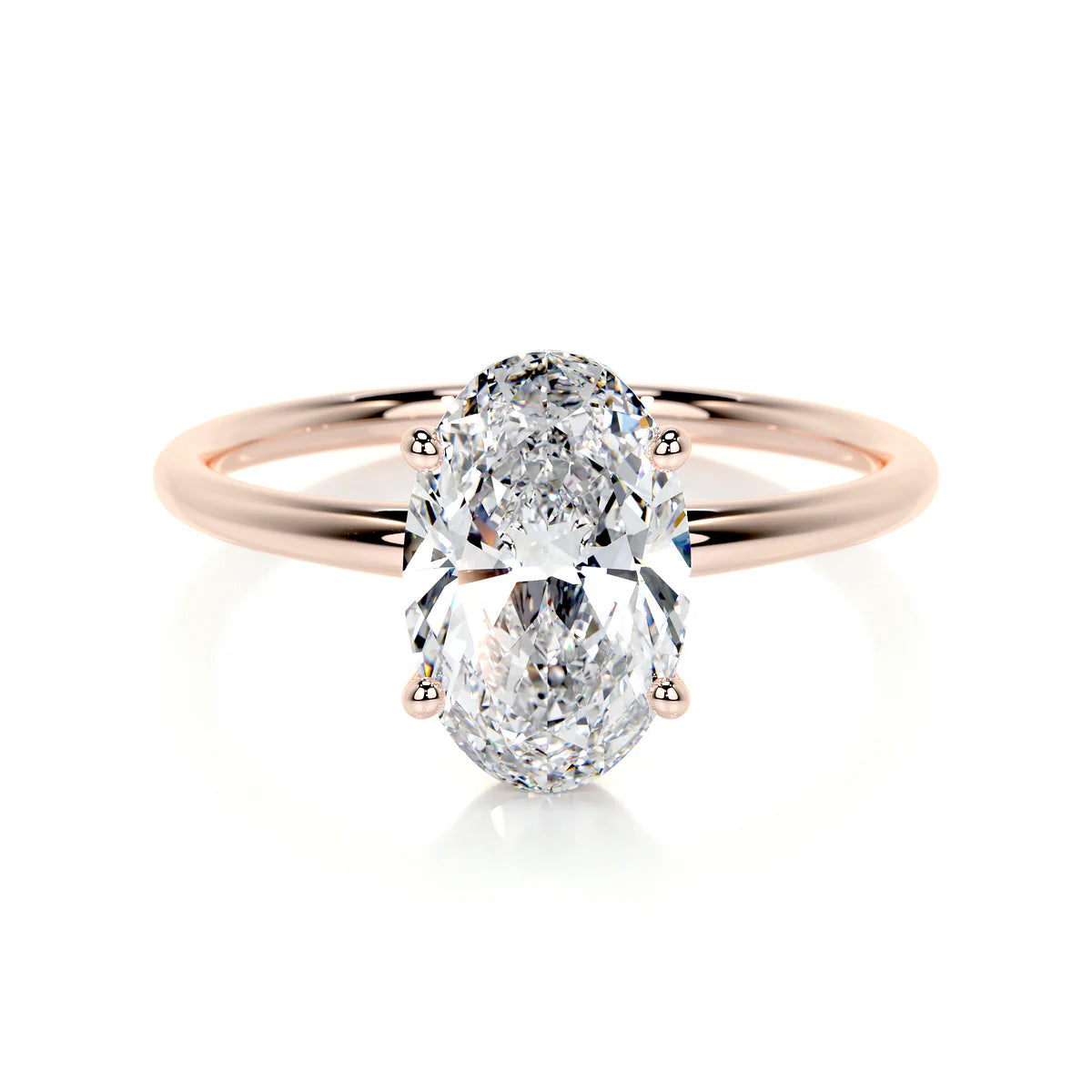 Lab Grown Solitaire 2 carat Diamond Oval Ring