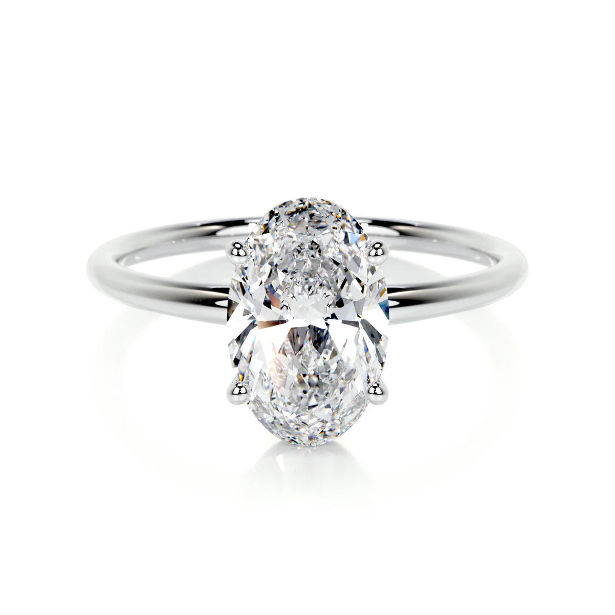 Lab Grown Solitaire 2 carat Diamond Oval Ring