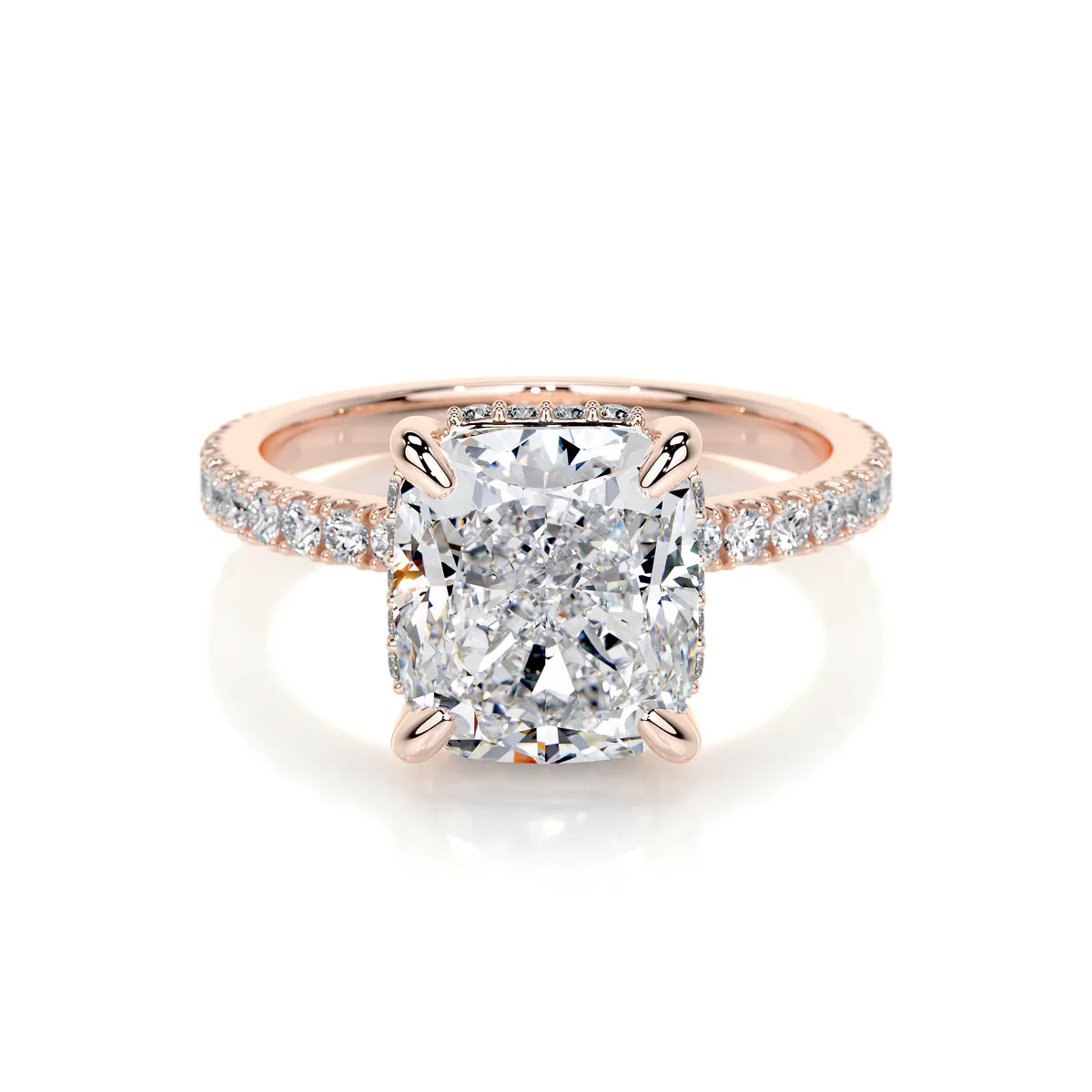 Lab Grown 2.5 Carat Diamond Elongated Cushion Cut Ring
