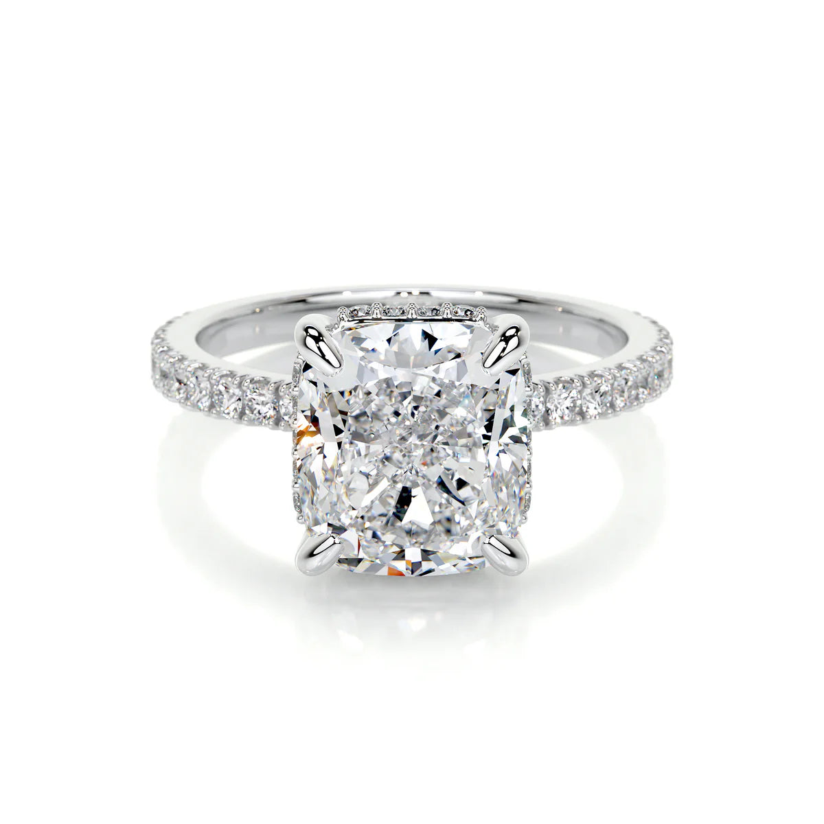 Lab Grown 2.5 Carat Diamond Elongated Cushion Cut Ring
