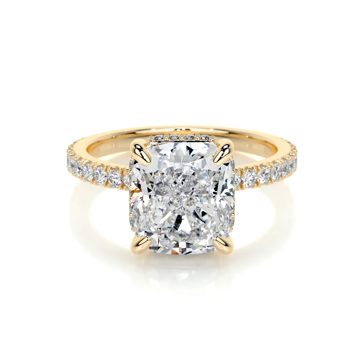 Lab Grown 2.5 Carat Diamond Elongated Cushion Cut Ring