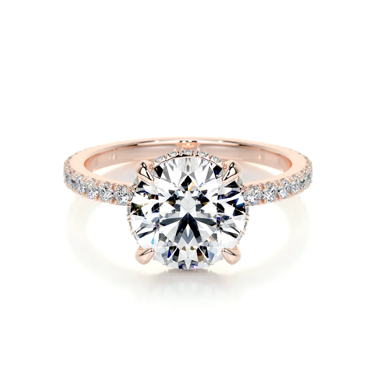 Lab Grown 3.5 Carat Diamond Round Cut Ring