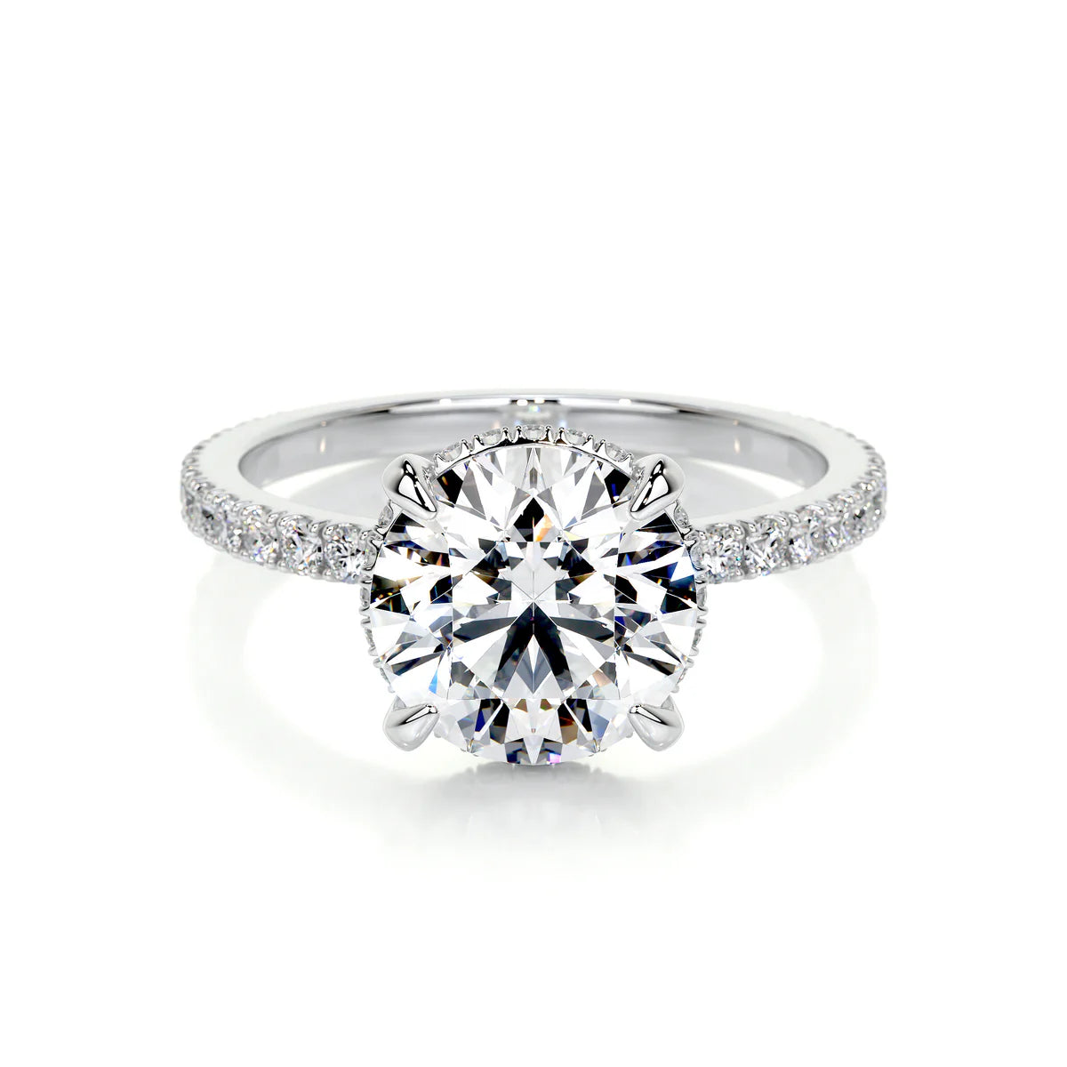 Lab Grown 3.5 Carat Diamond Round Cut Ring