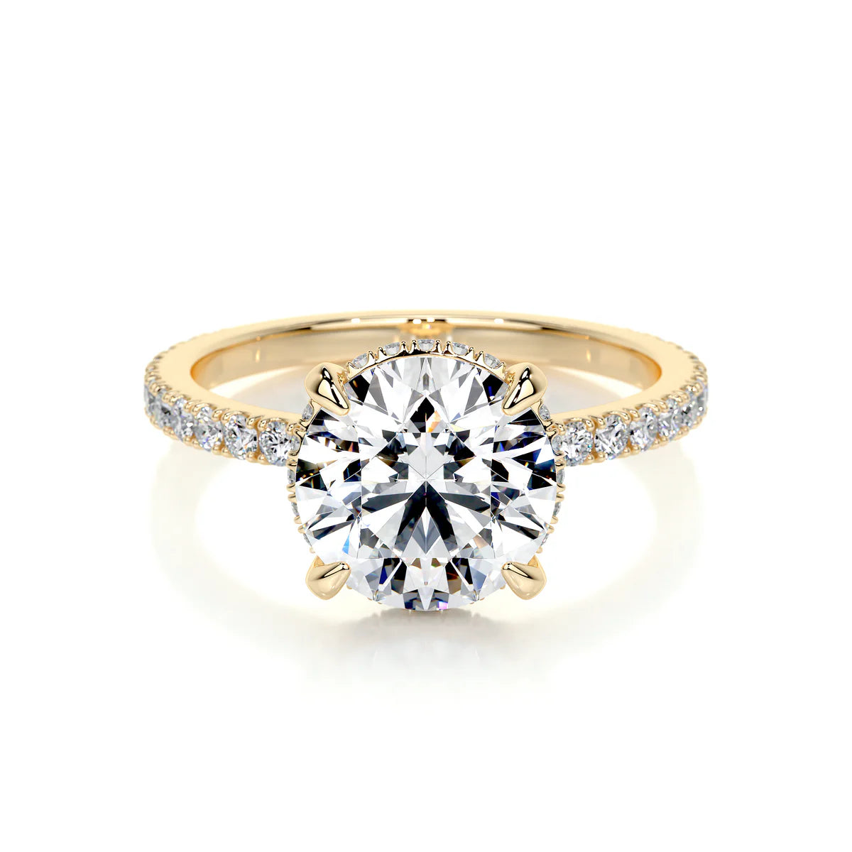 Lab Grown 3.5 Carat Diamond Round Cut Ring