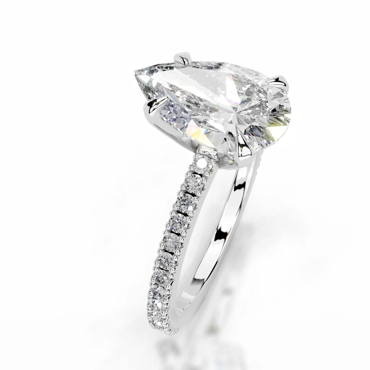 Lab Grown 2.5 Carat Diamond Pear Cut Ring