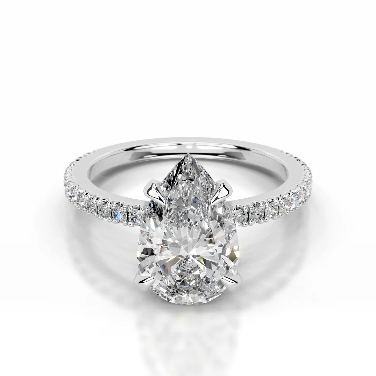 Lab Grown 2.5 Carat Diamond Pear Cut Ring