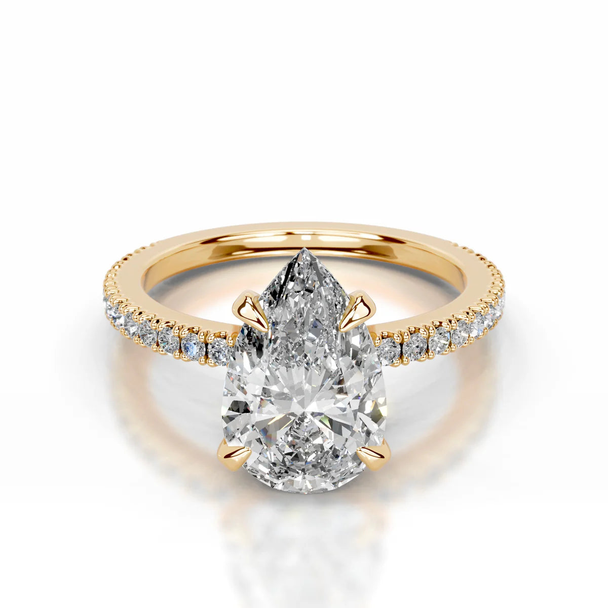 Lab Grown 2.5 Carat Diamond Pear Cut Ring