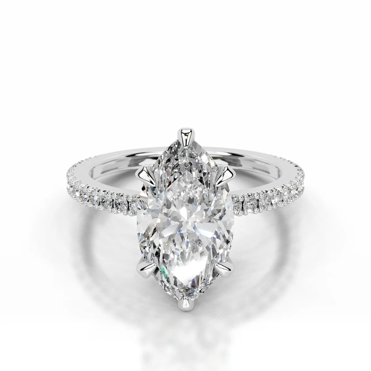 Lab Grown 2.5 Carat Diamond Marquise Cut Ring