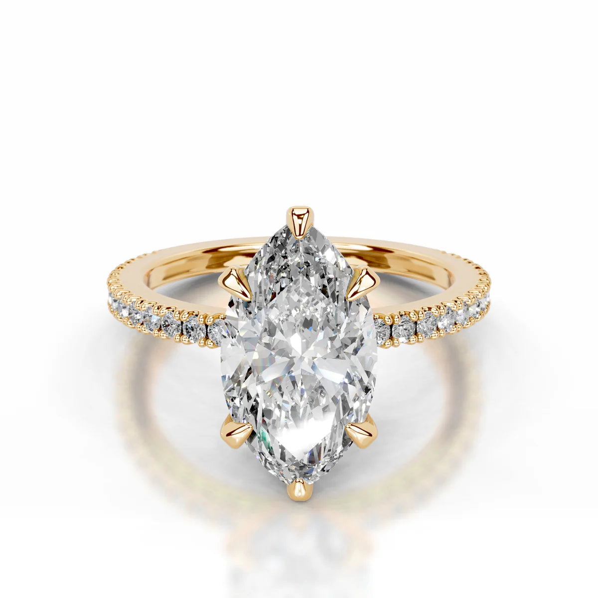 Lab Grown 2.5 Carat Diamond Marquise Cut Ring