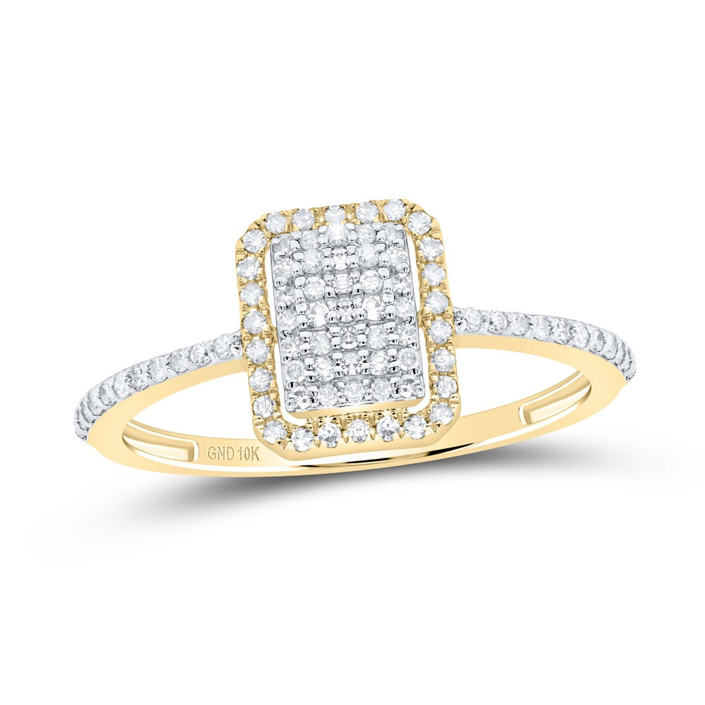 10k Gold 1/4 ct Diamond Emerald Ring