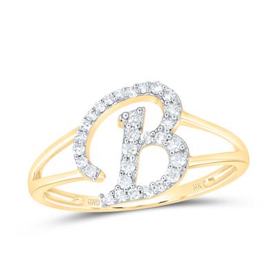 10k Gold 1/5 ct Diamond Initial Ring