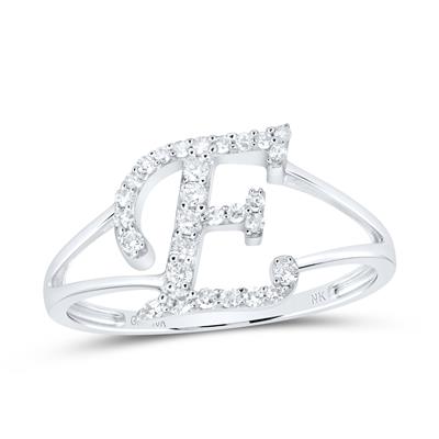 10k Gold 1/5 ct Diamond Initial Ring