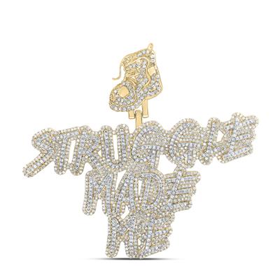 10K Gold 4 ct Diamond Struggle Made Me Pendant