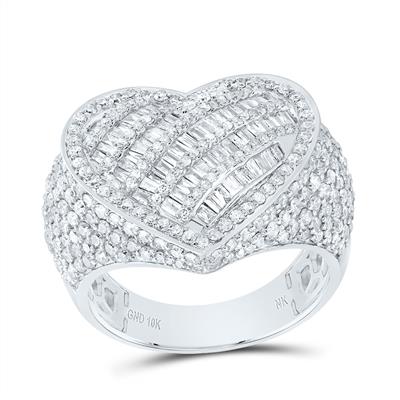 10k Gold 2 ct Baguette Diamond Heart Ring