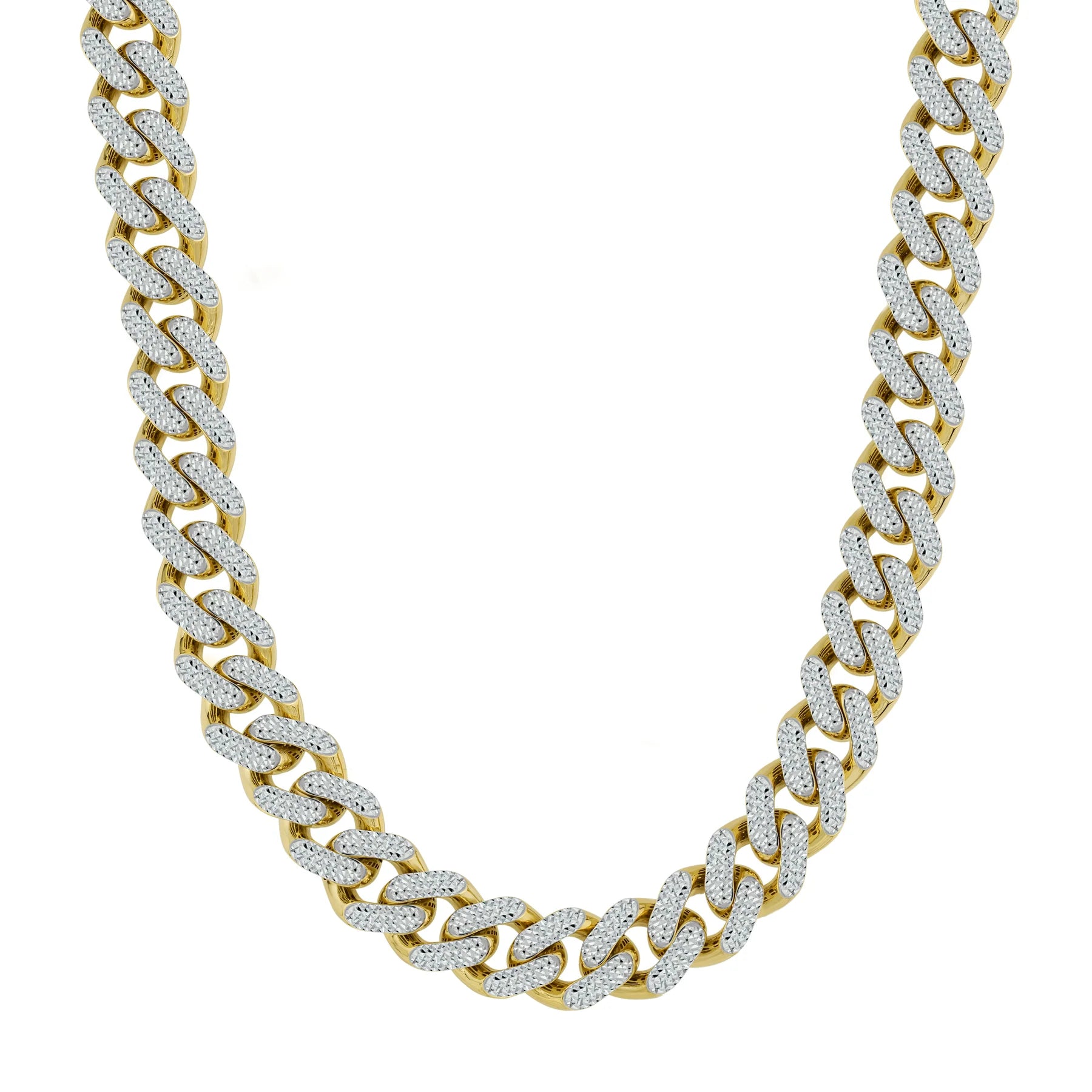 10k Gold Diamond Cut Miami Cuban Chain