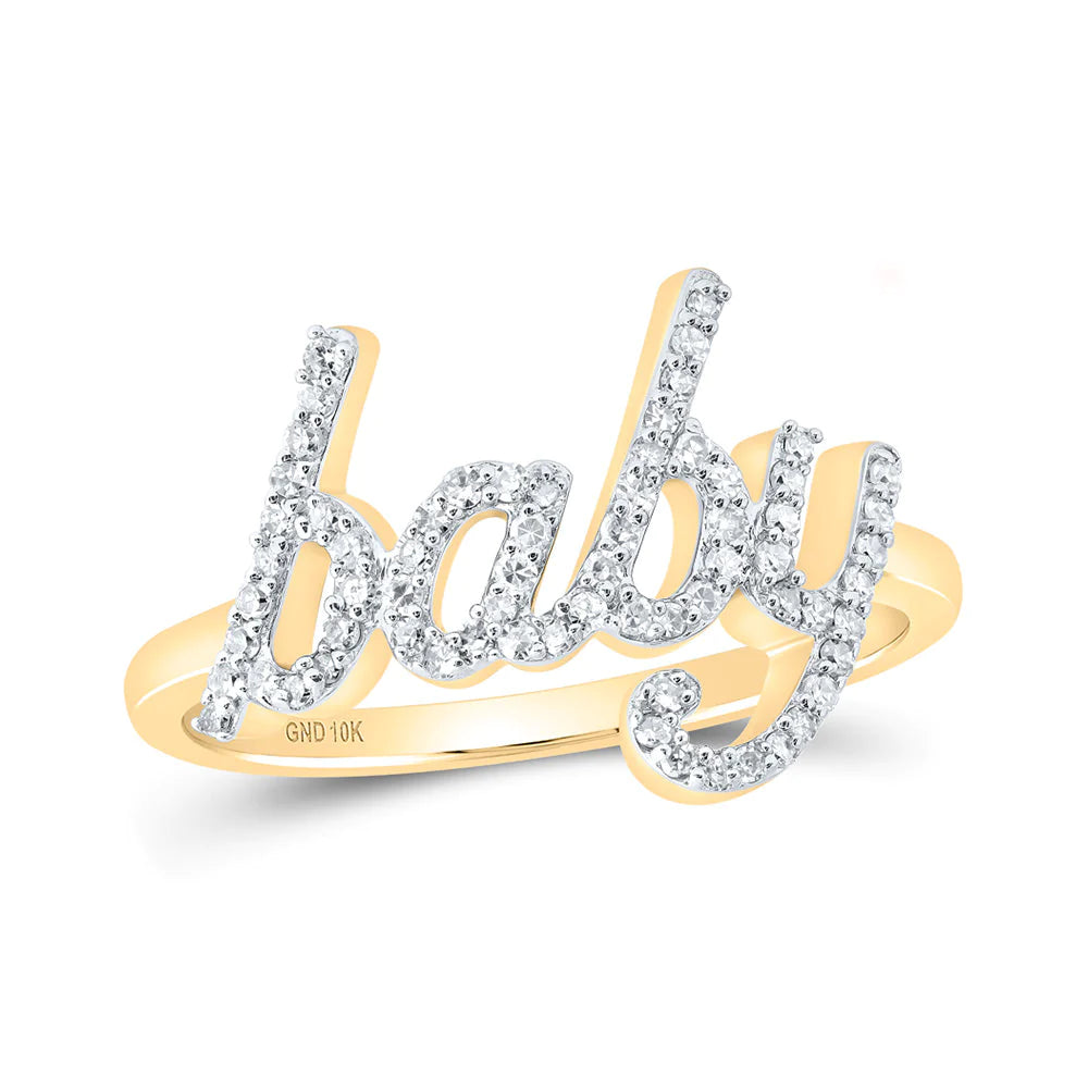 10k Gold 1/4 ct Diamond Baby Phrase Ring
