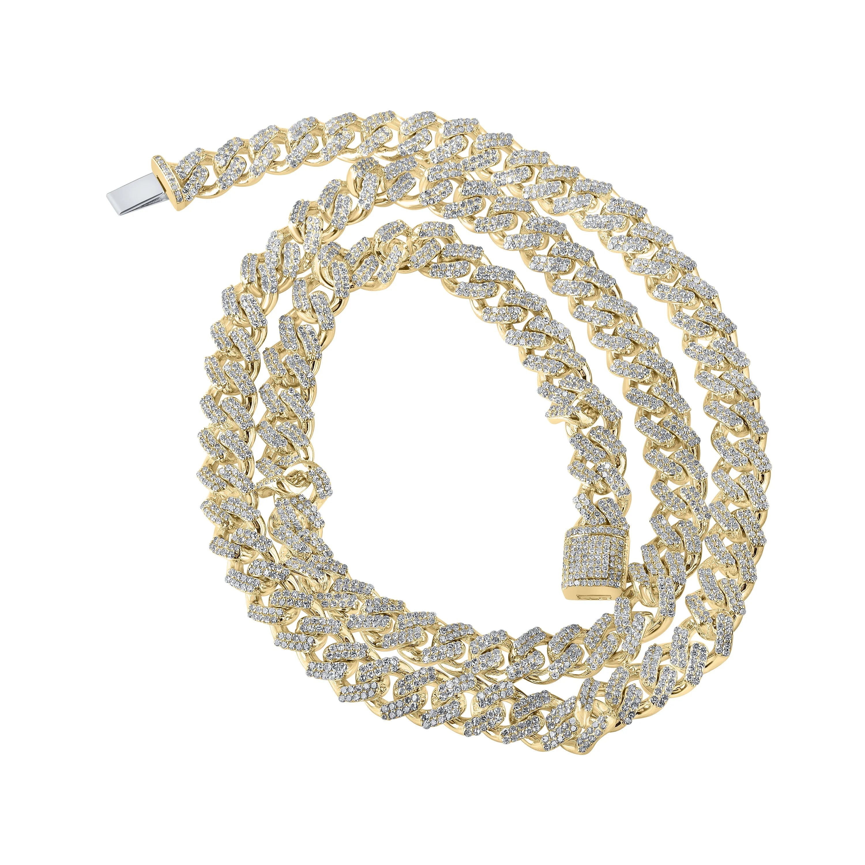 10kt Gold 13 ct Diamond Cuban Link 22 inch Chain