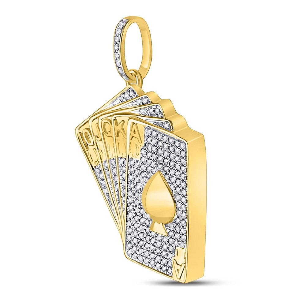 10k Gold Royal Flush 5/8 ct Diamond Pendant