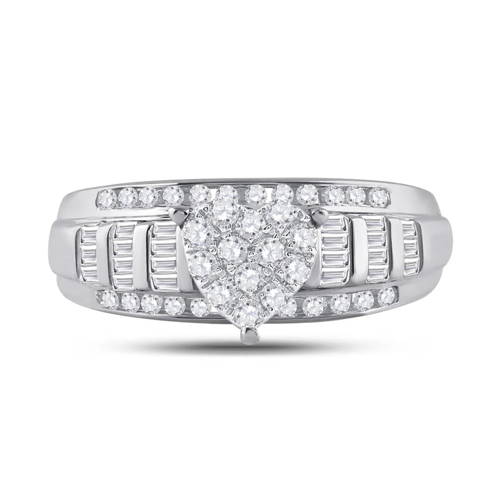 10k Gold 1/4 ct Diamond Heart Engagement Ring