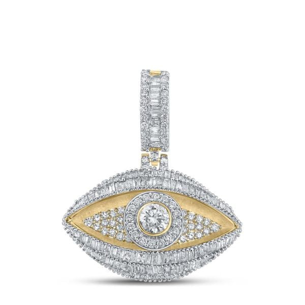 10k Gold 3.5 ct Diamond Eye Pendant