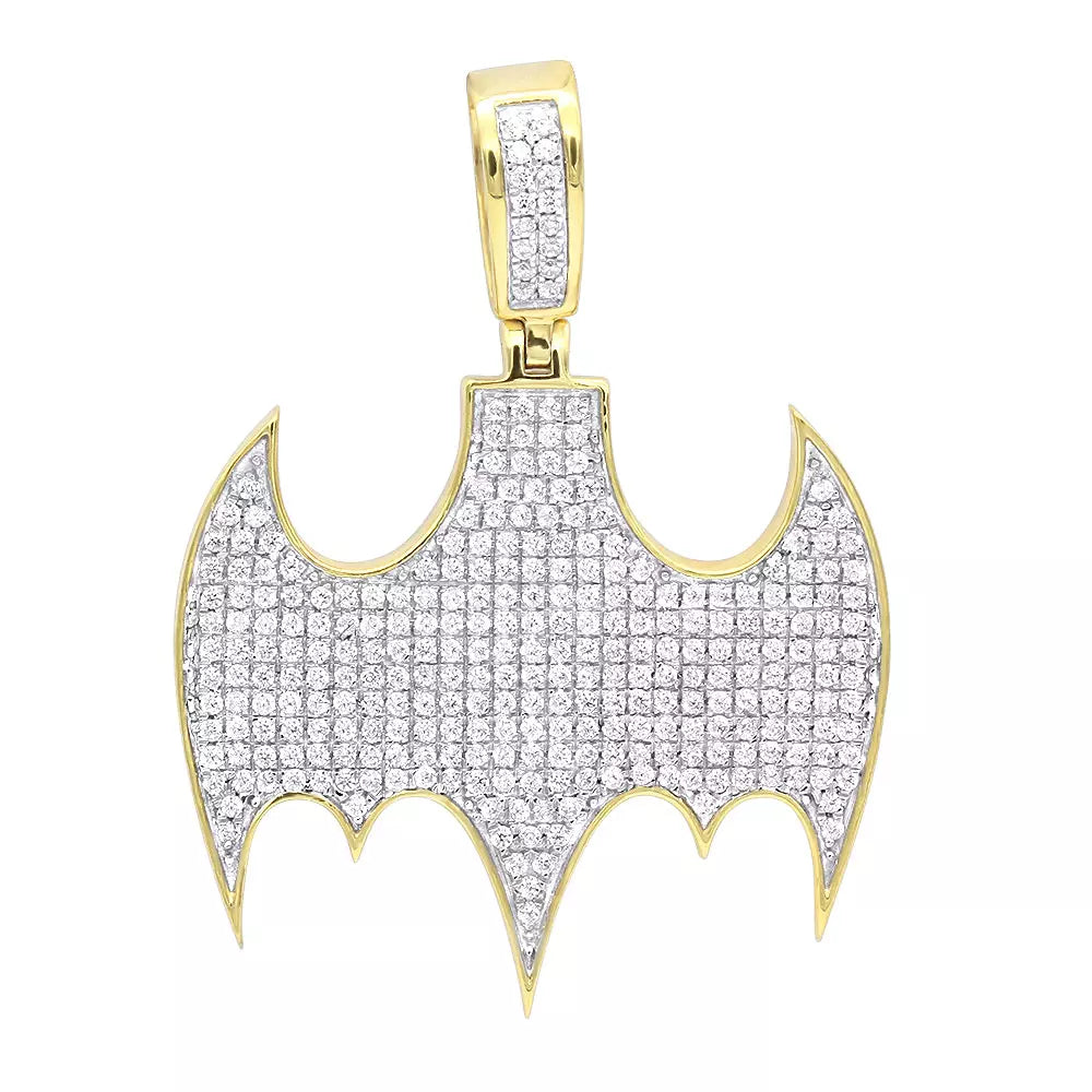 10k Gold 7/8 ct Diamond Batman Logo Pendant