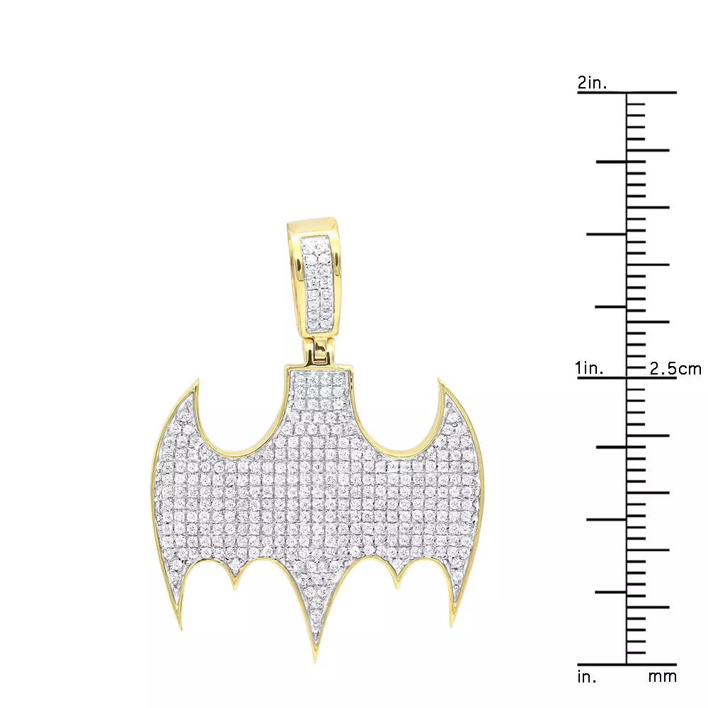 10k Gold 7/8 ct Diamond Batman Logo Pendant