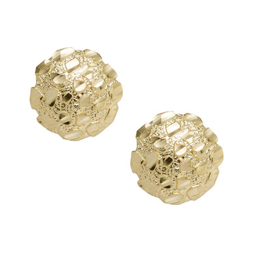 10k Gold Large Round Nugget Earrings