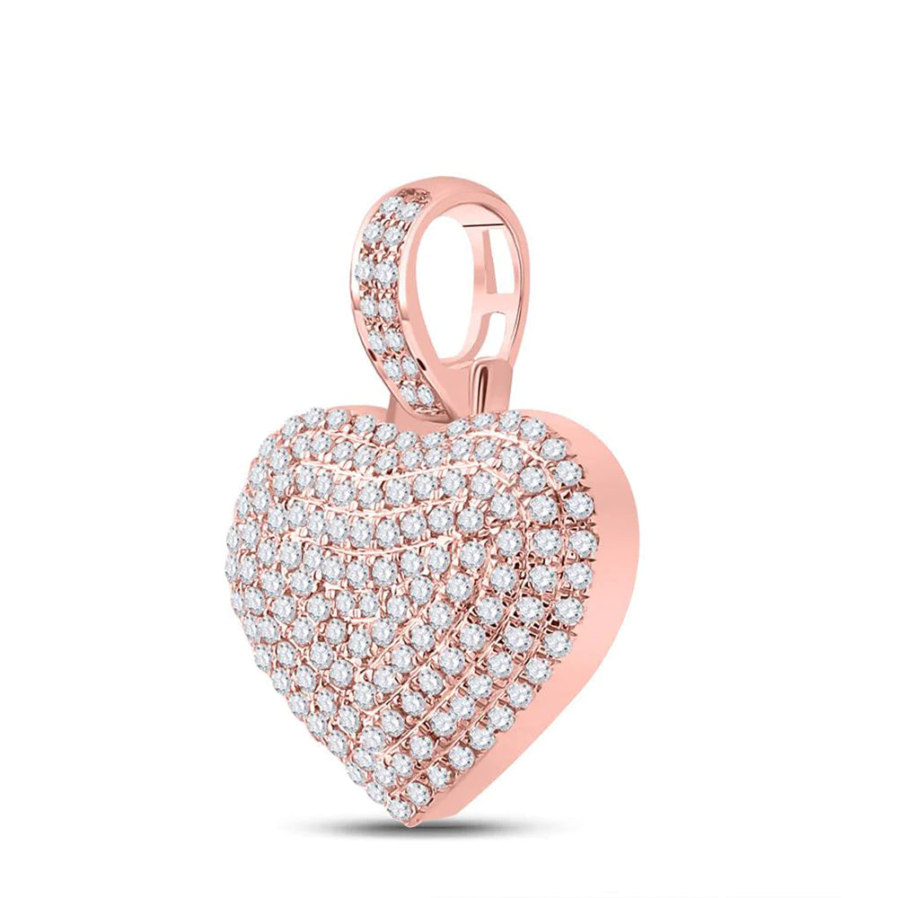 10k Rose Gold 1/2 ct Diamond Heart Pendant