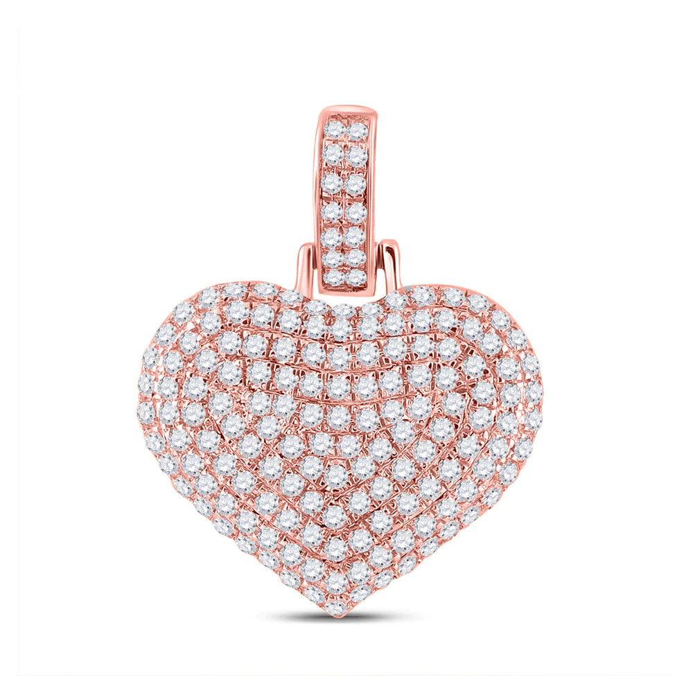 10k Rose Gold 1/2 ct Diamond Heart Pendant