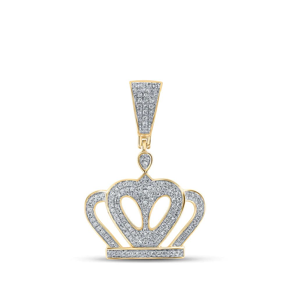 10k Gold 1/2 ct Diamond Crown Pendant