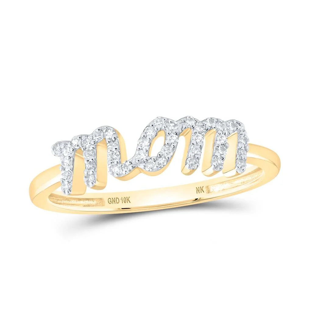 10k Gold 1/6 ct Diamond Mom Ring