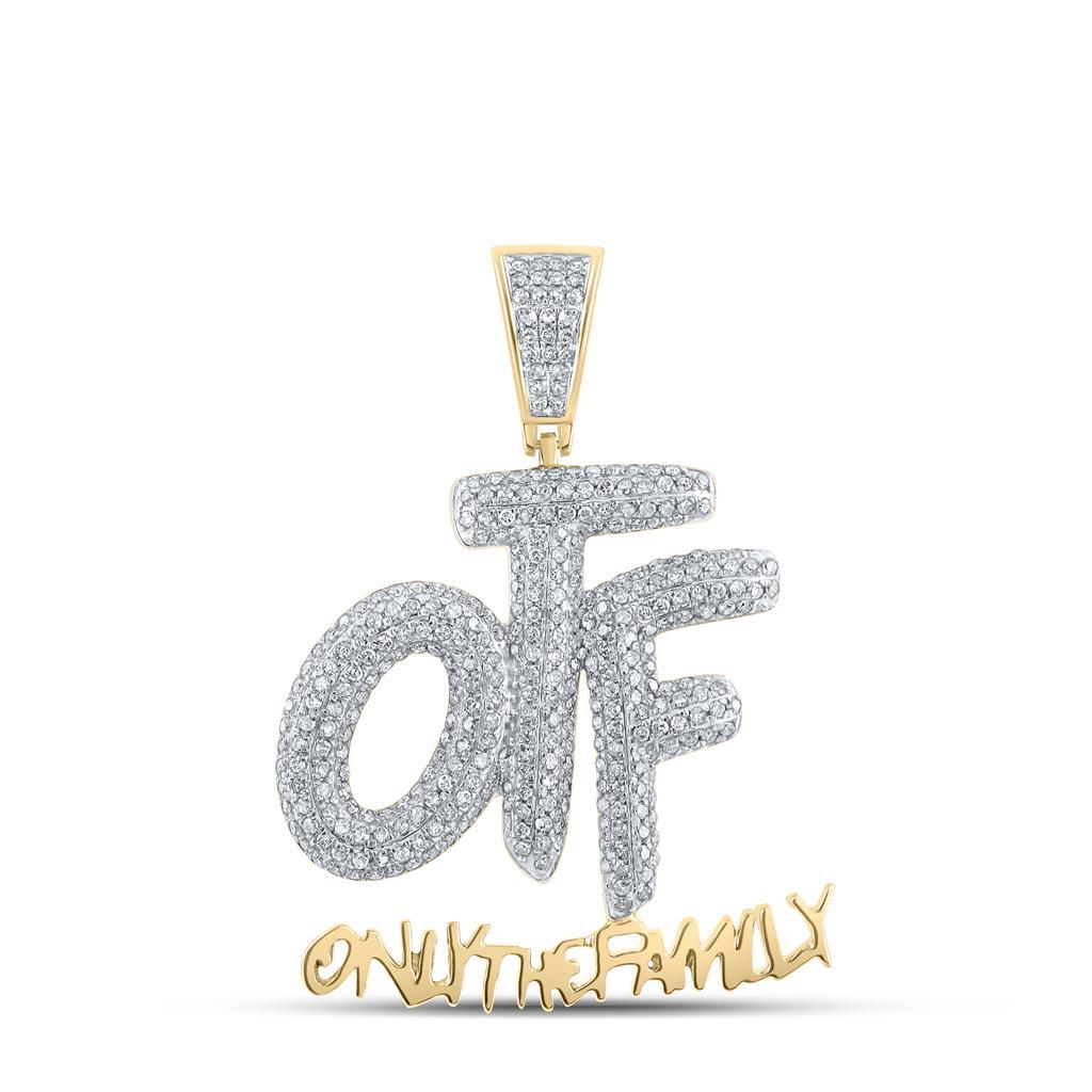10k Gold 3/4 ct Diamond OTF Family Pendant