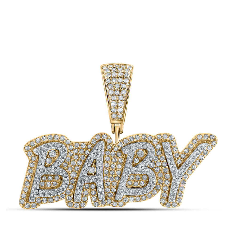 10k Gold 1 ct Diamond Baby Pendant