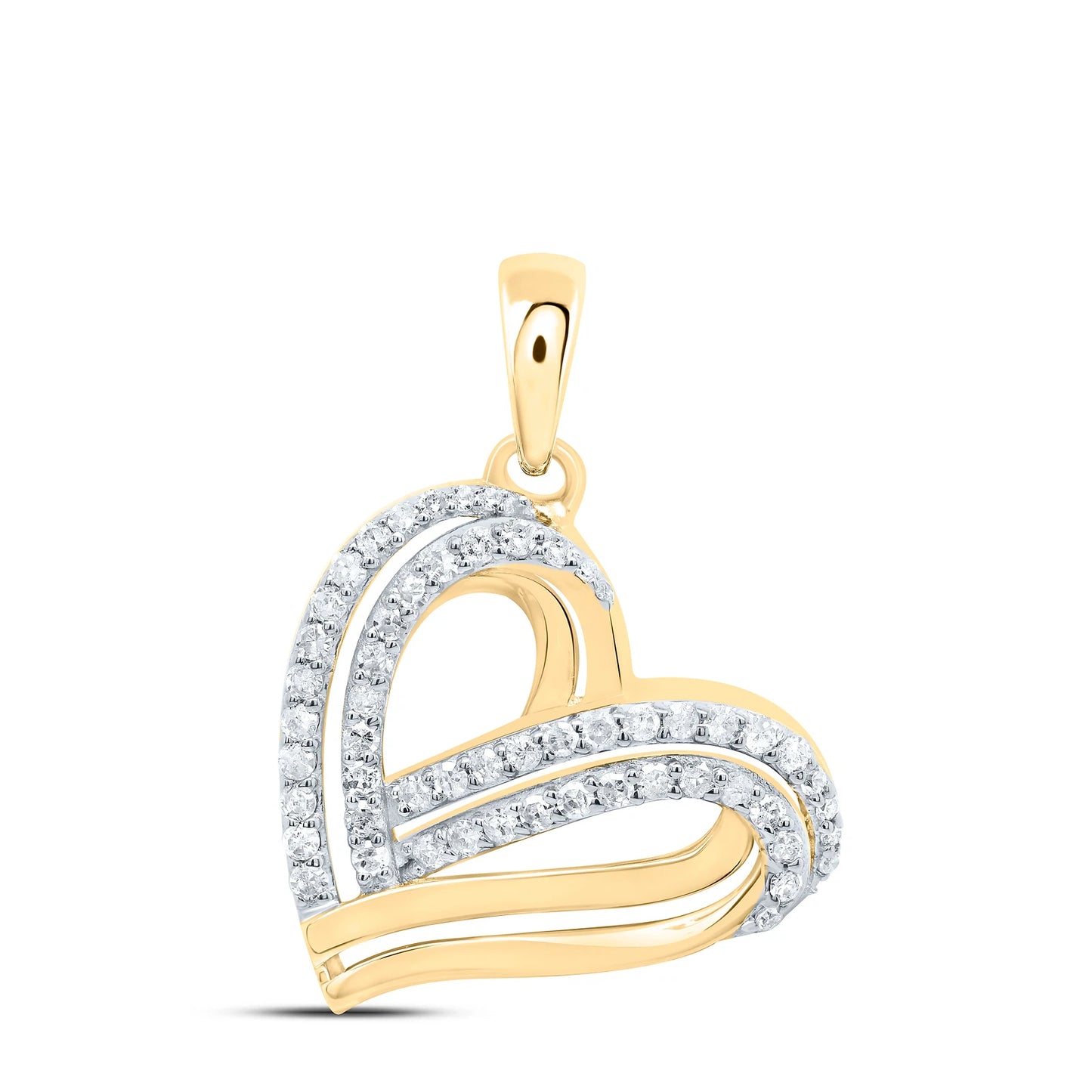 10k Gold 1/3 ct Diamond Heart Pendant