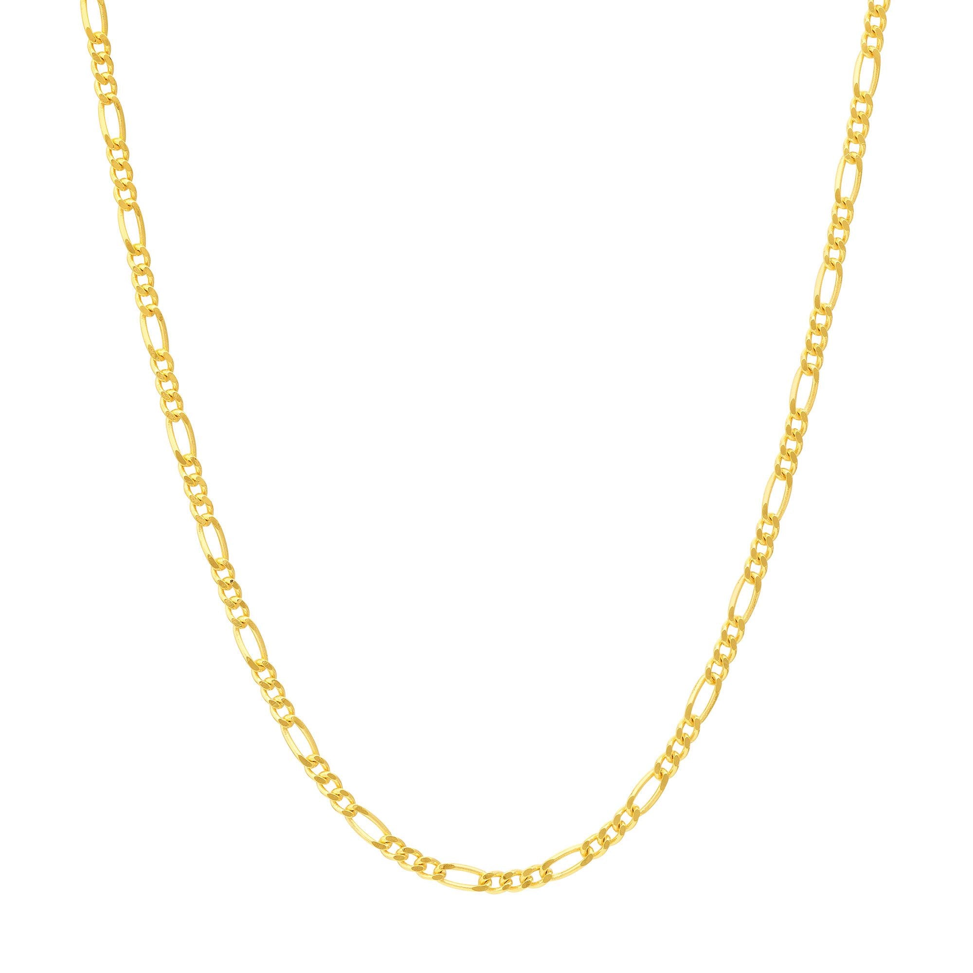 10kt Gold Hollow Figaro Chain 2.5 mm & 3.5mm