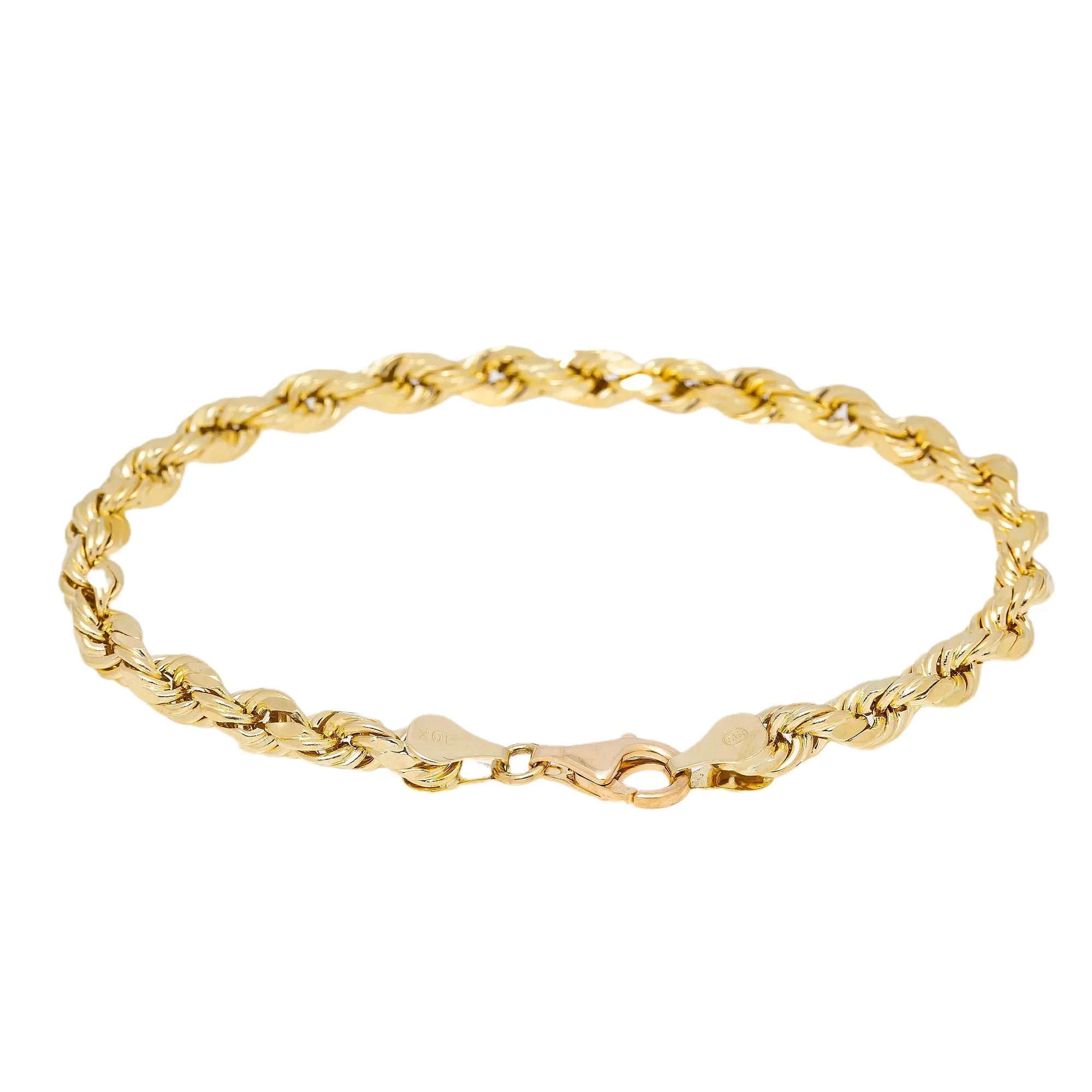 10kt Gold Solid Rope Bracelet