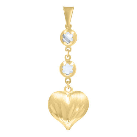 10kt Yellow Gold Women's Heart Dangling Pendant