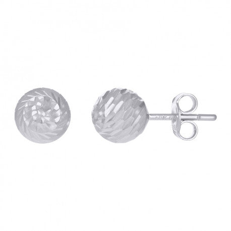 10Kt White Gold Ball-Stud Earrings 8mm