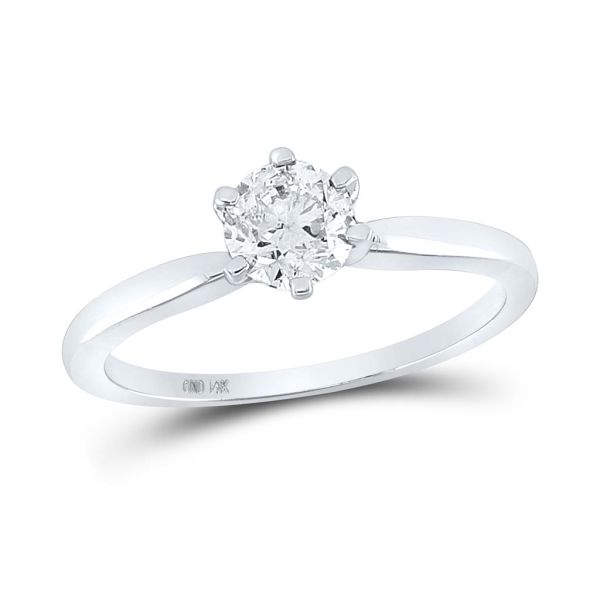 14kt White Gold 1 ct Diamond Solitare Bridal Ring