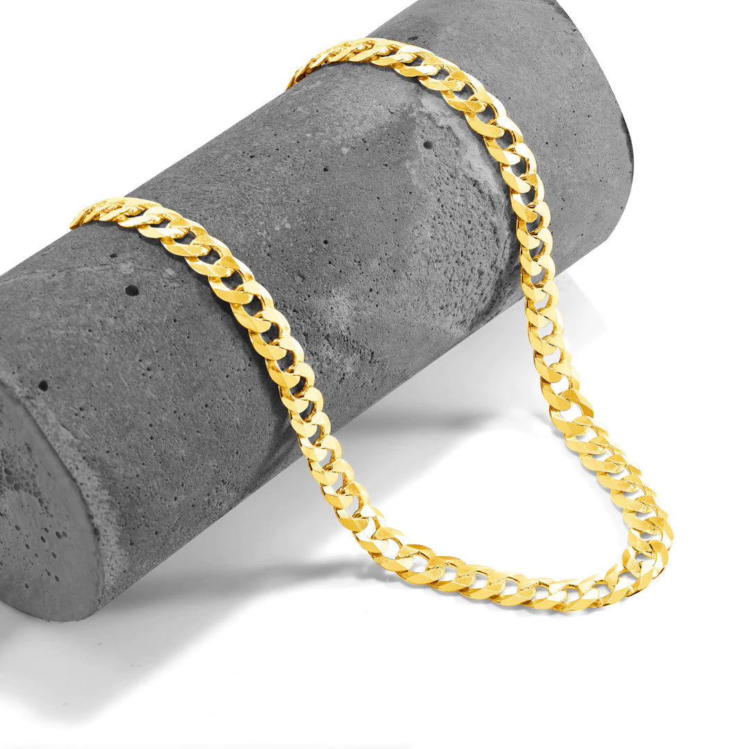 10kt Hollow Gold Curb Cuban Chain