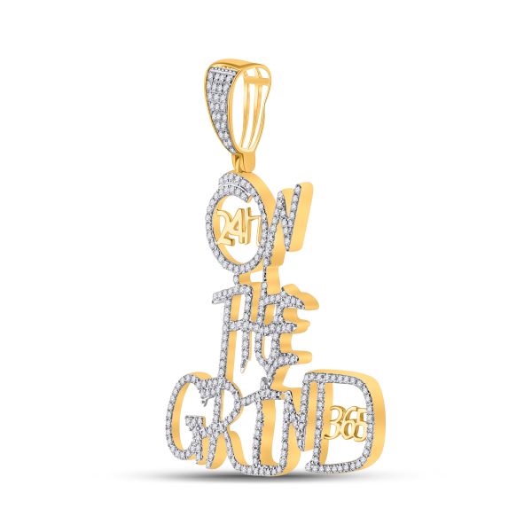 10K Yellow Gold On The Grind 24/7 1ct Diamond Pendant