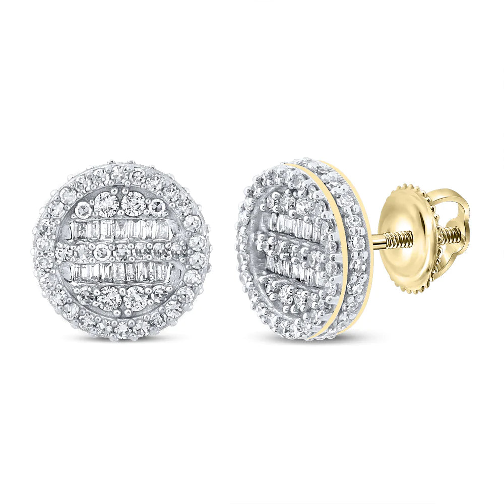 10K Gold Baguette 1.25 ct Diamonds Earrings