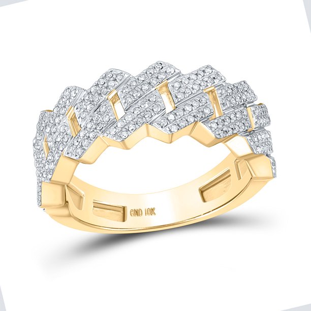 10kt Gold 1 ct Diamond Cuban Link Ring