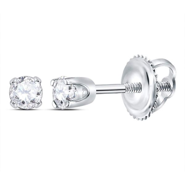 14kt Gold Round 1/20th ct Diamond Earrings