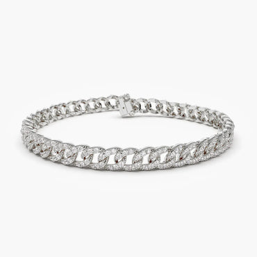 10kt Gold 2ct Diamond Cuban Bracelet